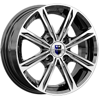 Литые диски Флэш (КС698) 5.000xR14 4x98 DIA58.5 ET35 алмаз черный для Lada 2105 Classic