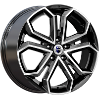 Литые диски Пандора (КС466) 8.500xR19 5x112 DIA66.6 ET32 алмаз черный для Audi Q5