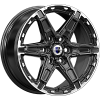 Литые диски Дистрикт (КС1159) 8.000xR18 6x139.7 DIA95.1 ET50 черный бриллиант для Toyota