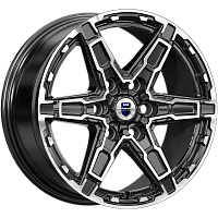 Литые диски Дистрикт (КС1159) 8.000xR18 6x114.3 DIA67.1 ET46 алмаз черный для KIA