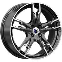 Литые диски Солар (КС875) 7.000xR17 4x100 DIA60.1 ET45 алмаз черный SK